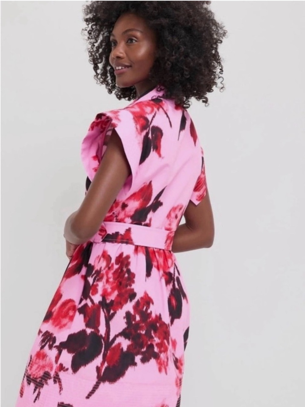 Tuckernuck Pink Floral Belted Mini Dress